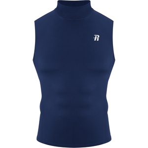 image:imageRunhit Mens Turtleneck Compression Tank Top Sleeveless Mock Neck Shirt UPF 50 Athletic Undershirt Football Gym RunningNavy Blue
