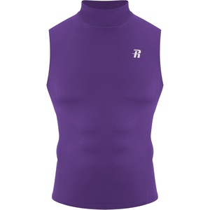 image:imageRunhit Mens Turtleneck Compression Tank Top Sleeveless Mock Neck Shirt UPF 50 Athletic Undershirt Football Gym RunningPurple