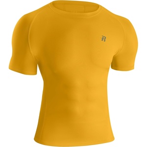 image:imageRunhit Short Sleeve Compression Shirts for Men Quick Dry Cool Mens Compression TShirt Athletic Workout Base LayerGold