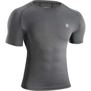 image:imageRunhit Short Sleeve Compression Shirts for Men Quick Dry Cool Mens Compression TShirt Athletic Workout Base LayerGrey