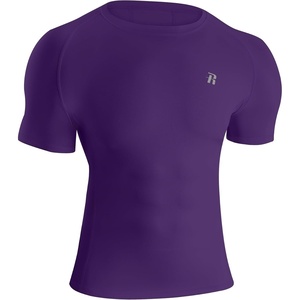 image:imageRunhit Short Sleeve Compression Shirts for Men Quick Dry Cool Mens Compression TShirt Athletic Workout Base LayerPurple