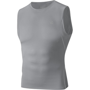 image:imageRunhit Sleeveless Compression Shirt Men Tank Top Athletic Muscle Shirts for MenLight Gray