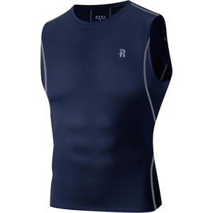 image:imageRunhit Sleeveless Compression Shirt Men Tank Top Athletic Muscle Shirts for MenNavy