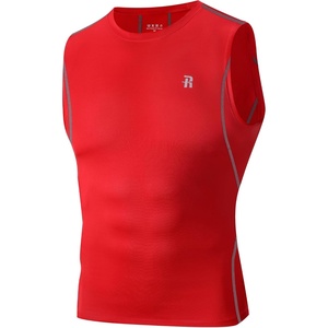 image:imageRunhit Sleeveless Compression Shirt Men Tank Top Athletic Muscle Shirts for MenRed