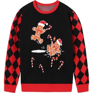 image:imageRunhit Ugly Christmas Sweater for Kids Youth Boys and Girls Funny Crew Neck Xmas Pullover for Holiday Vacation GiftsGingerbread Friends