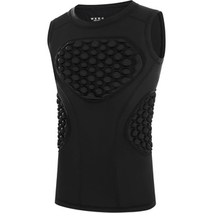 image:imageRunhit Youth Baseball Chest Protector Padded Compression Shirt Heart Rib Sternum Guard for Softball Football LacrosseBlack