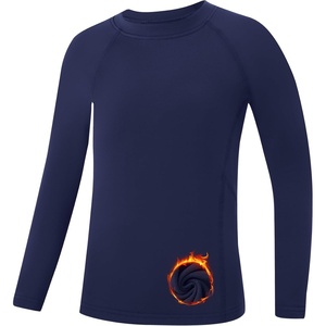 image:imageRunhit Youth Boys Compression Thermal Shirt Long Sleeve Fleece Base Layer Undershirt for Football Baseball Soccer BasketballNavy Blue