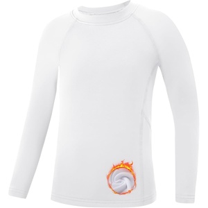 image:imageRunhit Youth Boys Compression Thermal Shirt Long Sleeve Fleece Base Layer Undershirt for Football Baseball Soccer BasketballWhite