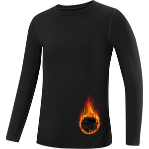 image:imageRunhit Youth Boys Compression Thermal Shirt Long Sleeve Quick Dry Fleece Undershirt Kids Baseball Football Base LayerBlackcrewneck