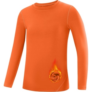 image:imageRunhit Youth Boys Compression Thermal Shirt Long Sleeve Quick Dry Fleece Undershirt Kids Baseball Football Base LayerOrangecrewneck