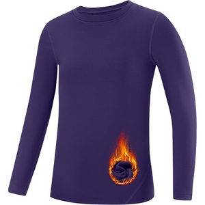 image:imageRunhit Youth Boys Compression Thermal Shirt Long Sleeve Quick Dry Fleece Undershirt Kids Baseball Football Base LayerPurplecrewneck