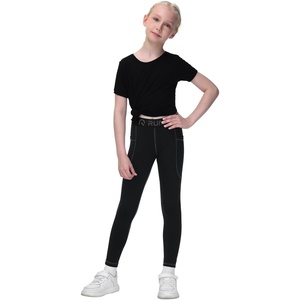 image:imageRunhit Youth Girls Leggings with Pockets Kids Yoga Dance Athletic Pants Leggings for Girls Active Compression Tights