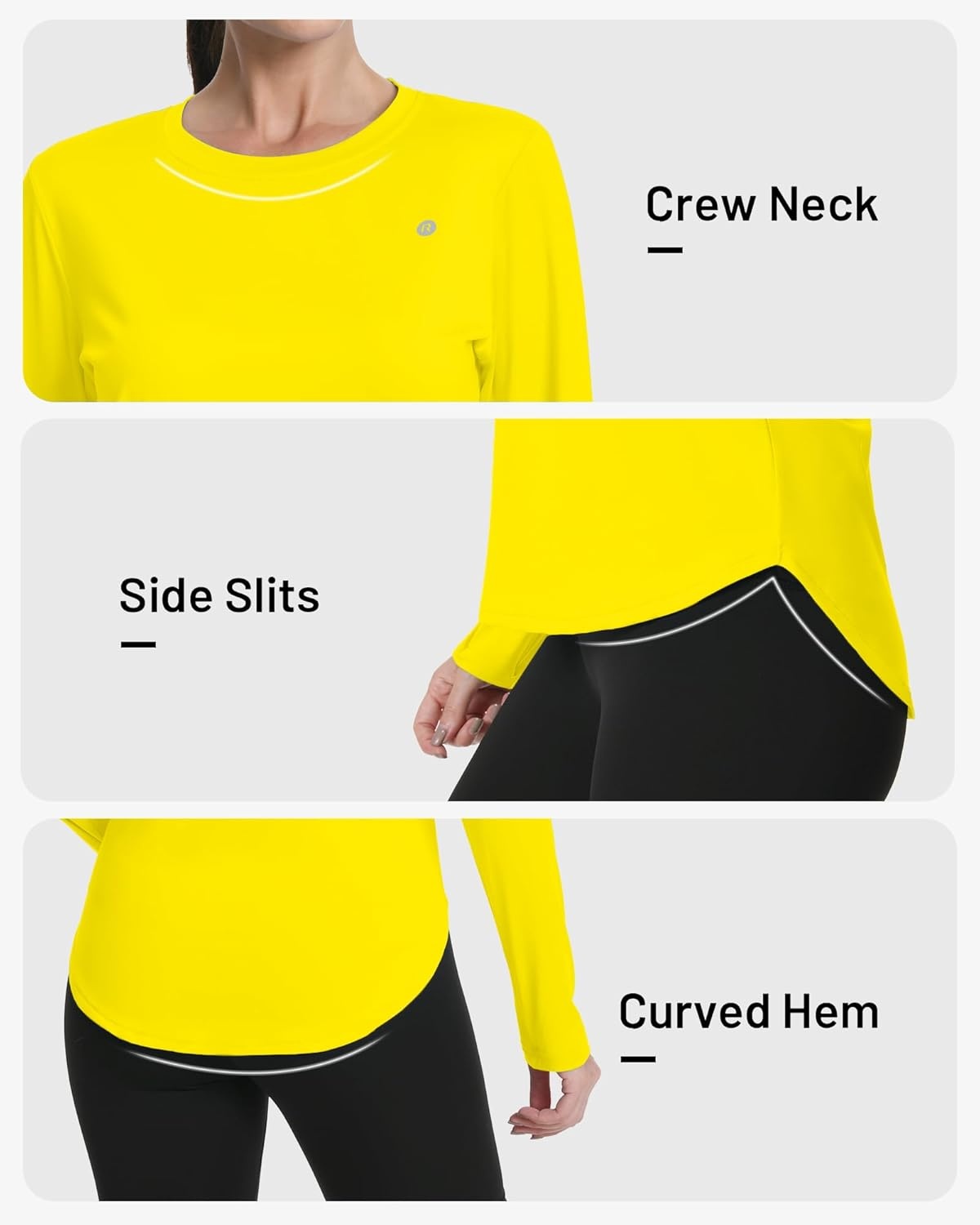 image:imageRunhit Womens Sun Shirt Long Sleeve UPF 50 Sun Protection Lightweight Tops SPF Quick Dry Workout Hiking Rash GuardGolden Yellow