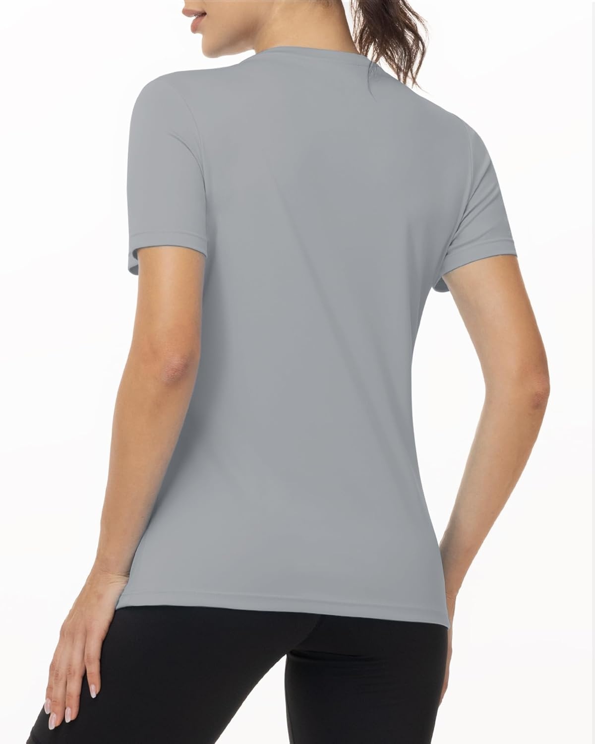 image:imageRunhit Womens UPF 50 Sun Protection Shirts Short Sleeve UV Rash Guard SPF Workout Tops TShirt Quick Dry Swim Hiking RunningLight Gray