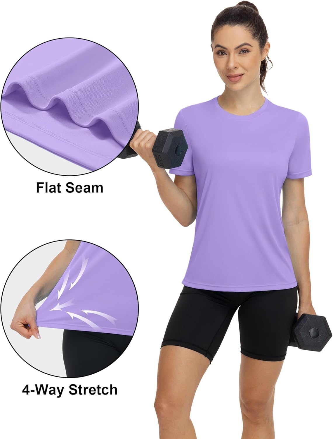 image:imageRunhit Womens UPF 50 Sun Protection Shirts Short Sleeve UV Rash Guard SPF Workout Tops TShirt Quick Dry Swim Hiking RunningPurple