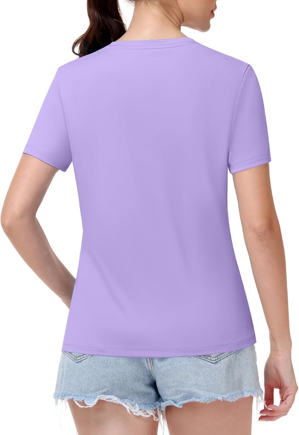 image:imageRunhit Womens Workout Tops Short Sleeve UPF 50 Athletic Sun Shirts Quick Dry V Neck TShirt Moisture Wicking Gym Hiking TeePurple