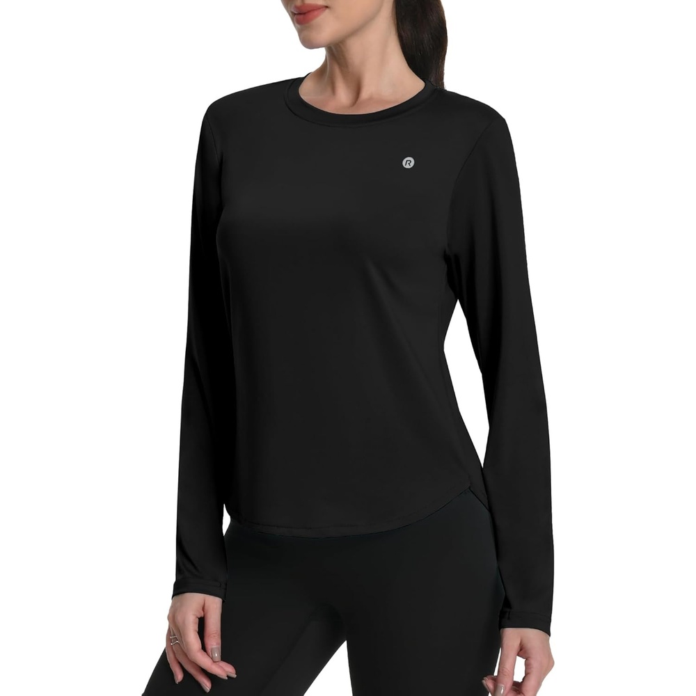 image:imageRunhit Womens Sun Shirt Long Sleeve UPF 50 Sun Protection Lightweight Tops SPF Quick Dry Workout Hiking Rash GuardBlack