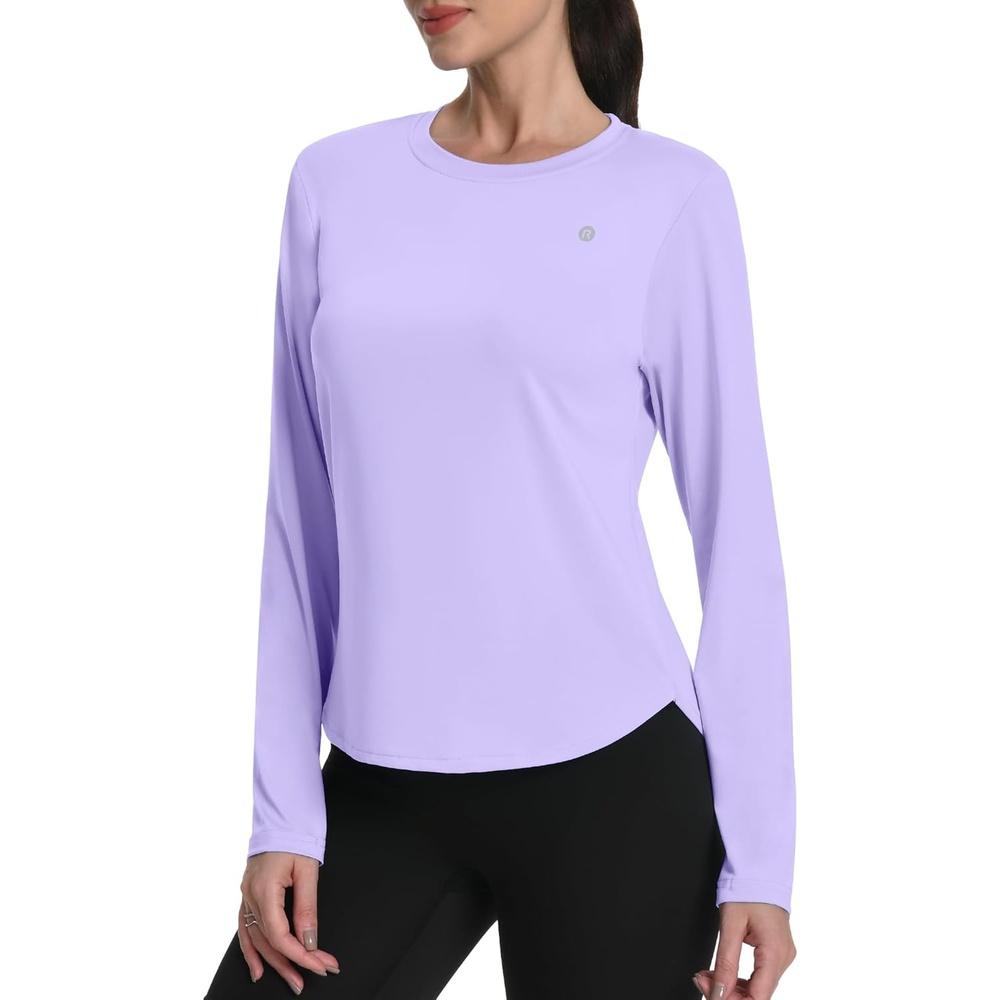 image:imageRunhit Womens Sun Shirt Long Sleeve UPF 50 Sun Protection Lightweight Tops SPF Quick Dry Workout Hiking Rash GuardLight Purple
