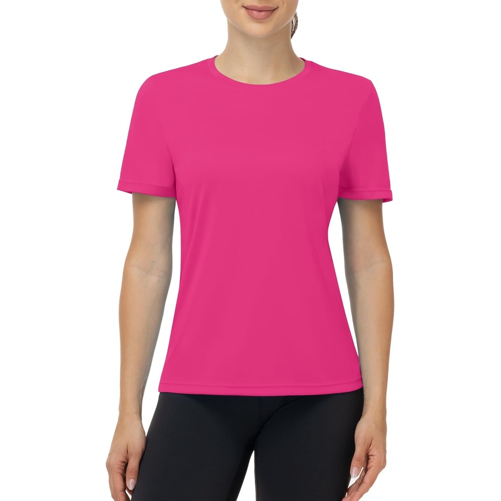 image:imageRunhit Womens UPF 50 Sun Protection Shirts Short Sleeve UV Rash Guard SPF Workout Tops TShirt Quick Dry Swim Hiking RunningHot Pink