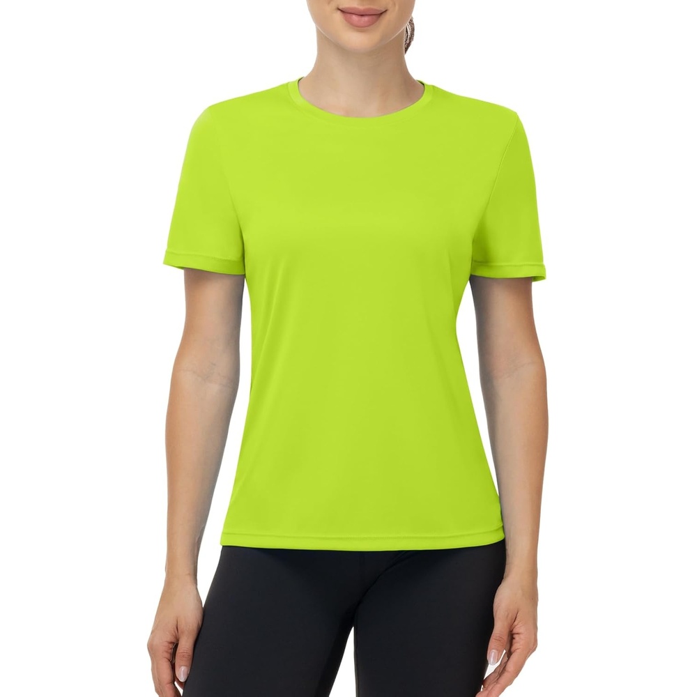 image:imageRunhit Womens UPF 50 Sun Protection Shirts Short Sleeve UV Rash Guard SPF Workout Tops TShirt Quick Dry Swim Hiking RunningNeon Green