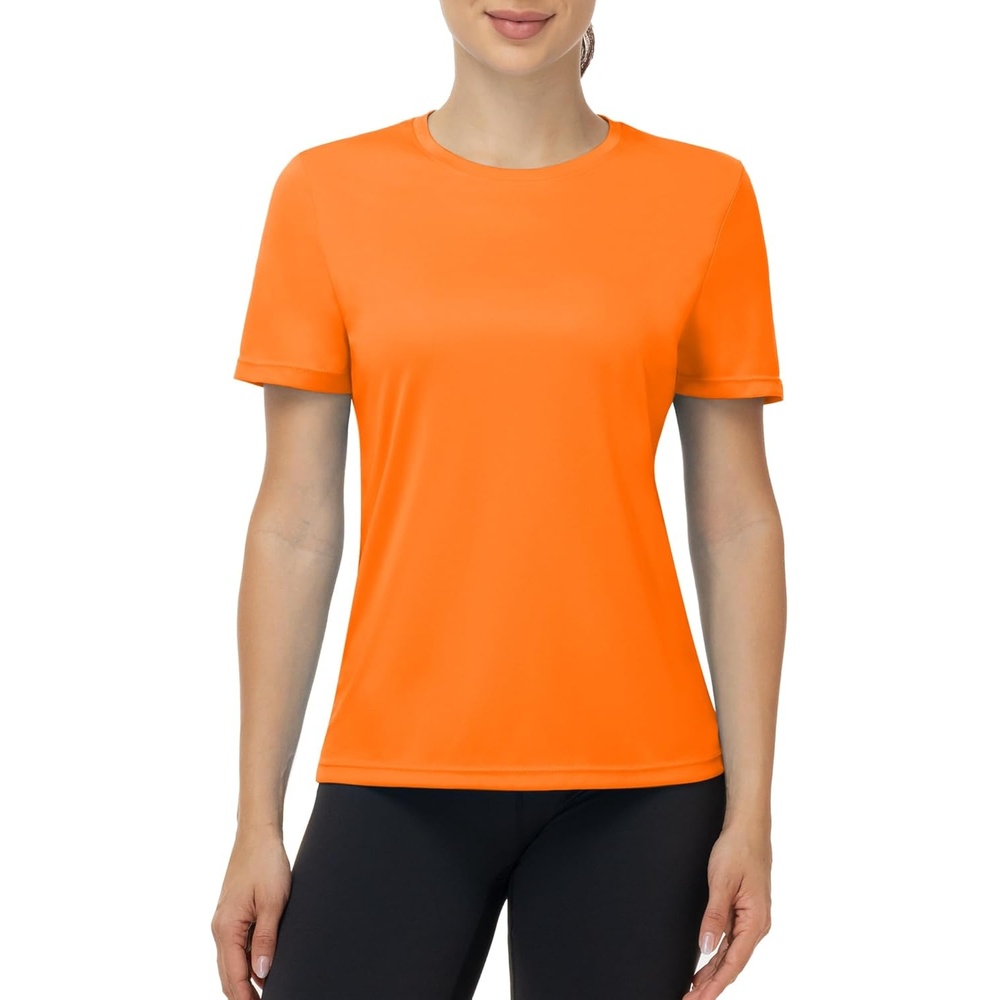 image:imageRunhit Womens UPF 50 Sun Protection Shirts Short Sleeve UV Rash Guard SPF Workout Tops TShirt Quick Dry Swim Hiking RunningOrange