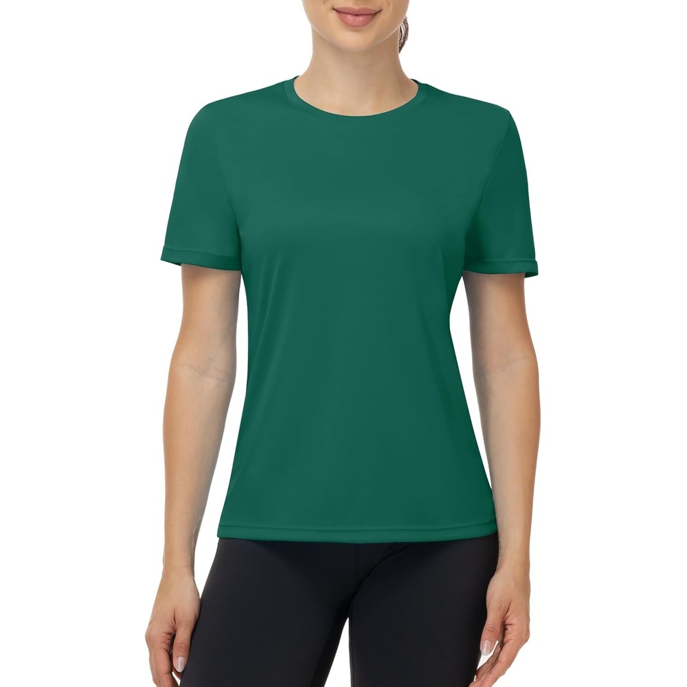 image:imageRunhit Womens UPF 50 Sun Protection Shirts Short Sleeve UV Rash Guard SPF Workout Tops TShirt Quick Dry Swim Hiking RunningTeal Green