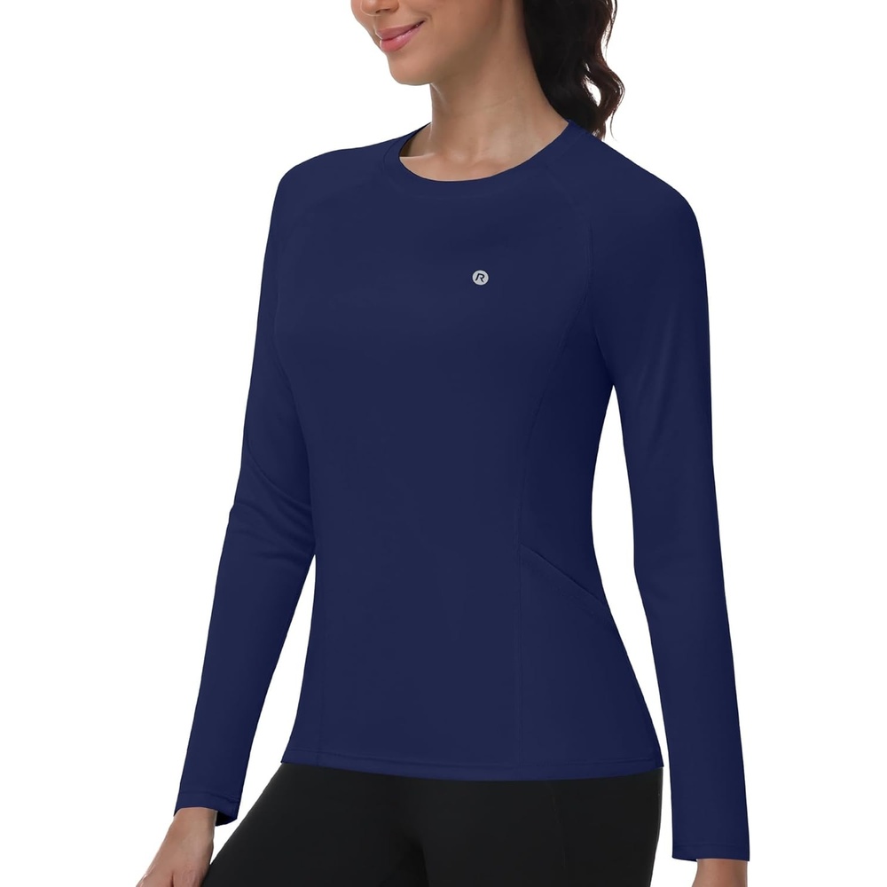 image:imageRunhit Womens UPF 50 Sun Shirts with Pockets Long Sleeve UV Protection Swim Rash Guard Lightweight Quick Dry Workout HikingDark Blue