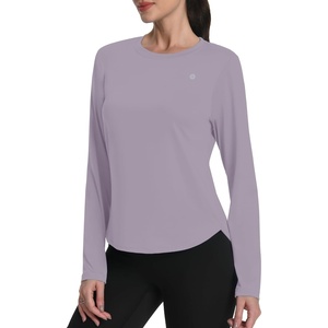 image:imageRunhit Womens Sun Shirt Long Sleeve UPF 50 Sun Protection Lightweight Tops SPF Quick Dry Workout Hiking Rash GuardDark Purple