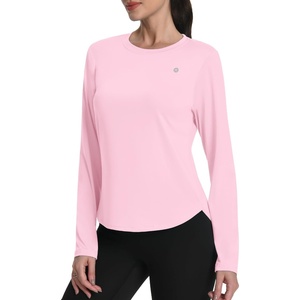image:imageRunhit Womens Sun Shirt Long Sleeve UPF 50 Sun Protection Lightweight Tops SPF Quick Dry Workout Hiking Rash GuardPink