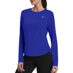 image:imageRunhit Womens Sun Shirt Long Sleeve UPF 50 Sun Protection Lightweight Tops SPF Quick Dry Workout Hiking Rash GuardRoyal Blue