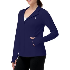 image:imageRunhit Womens UPF 50 Sun Protection Jacket Hoodie Lightweight Zip Up Long Sleeve Sun Shirt with Pockets for Hiking WorkoutNavy