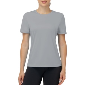 image:imageRunhit Womens UPF 50 Sun Protection Shirts Short Sleeve UV Rash Guard SPF Workout Tops TShirt Quick Dry Swim Hiking RunningLight Gray