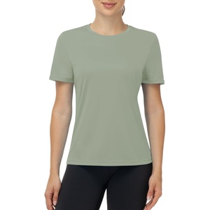 image:imageRunhit Womens UPF 50 Sun Protection Shirts Short Sleeve UV Rash Guard SPF Workout Tops TShirt Quick Dry Swim Hiking RunningLight Green