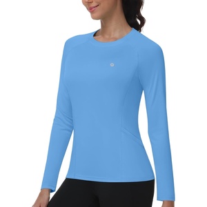 image:imageRunhit Womens UPF 50 Sun Shirts with Pockets Long Sleeve UV Protection Swim Rash Guard Lightweight Quick Dry Workout HikingElegant Blue