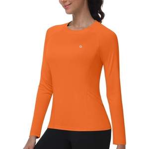 image:imageRunhit Womens UPF 50 Sun Shirts with Pockets Long Sleeve UV Protection Swim Rash Guard Lightweight Quick Dry Workout HikingOrange