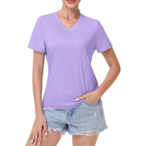 image:imageRunhit Womens Workout Tops Short Sleeve UPF 50 Athletic Sun Shirts Quick Dry V Neck TShirt Moisture Wicking Gym Hiking TeePurple