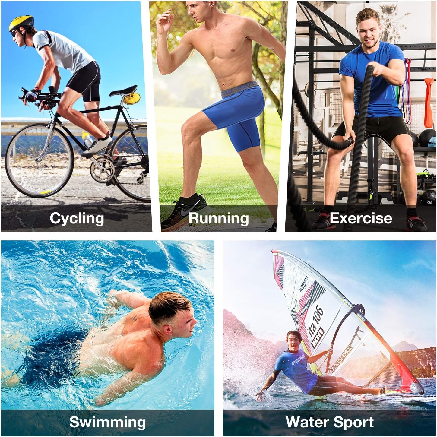 image:imageRunhit Compression Shorts Men Underwear Spandex Running Shorts Workout Athletic4 Packblack Grey