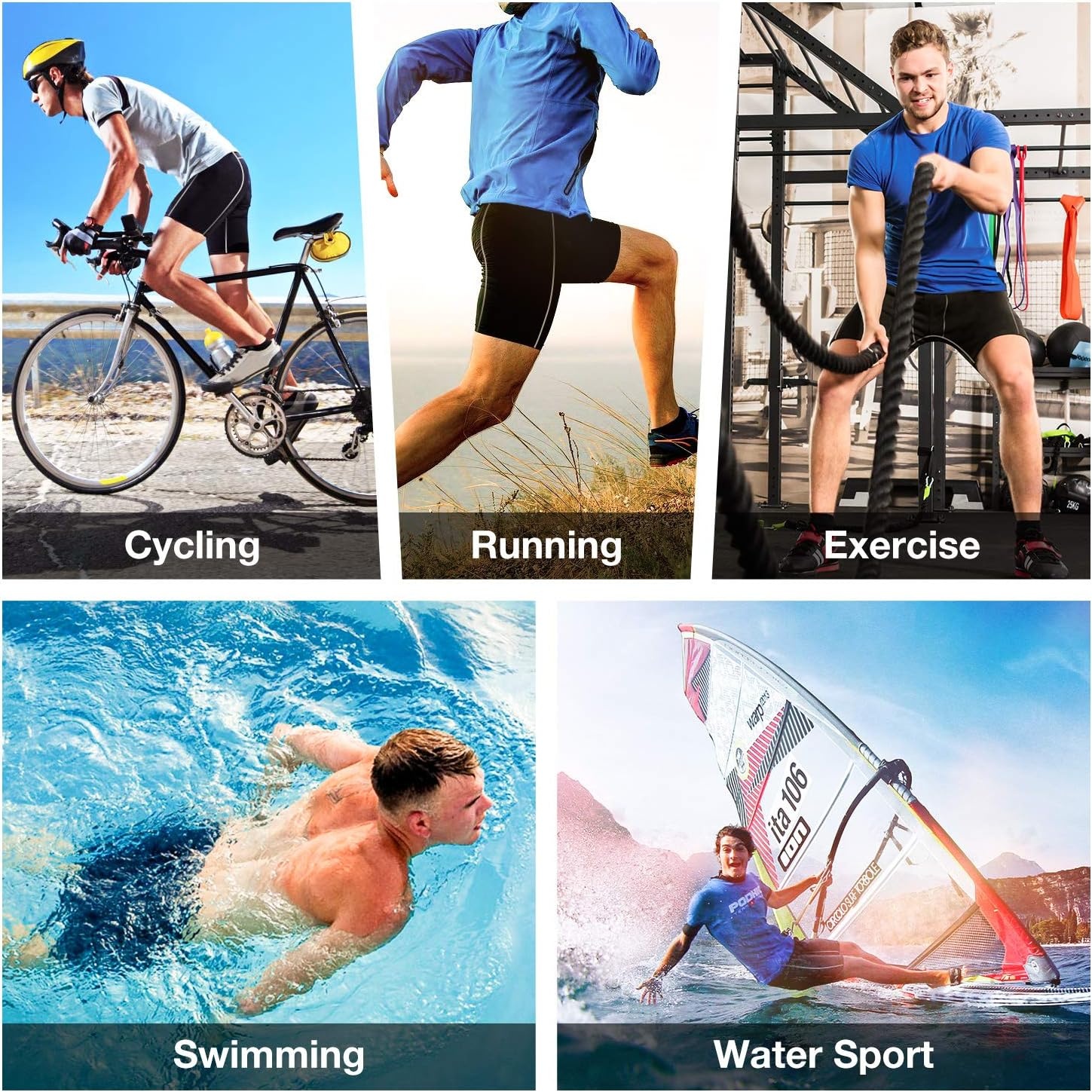 image:imageRunhit Compression Shorts Men Underwear Spandex Running Shorts Workout Athletic5 Packblack Grey3 black Red1 blue1