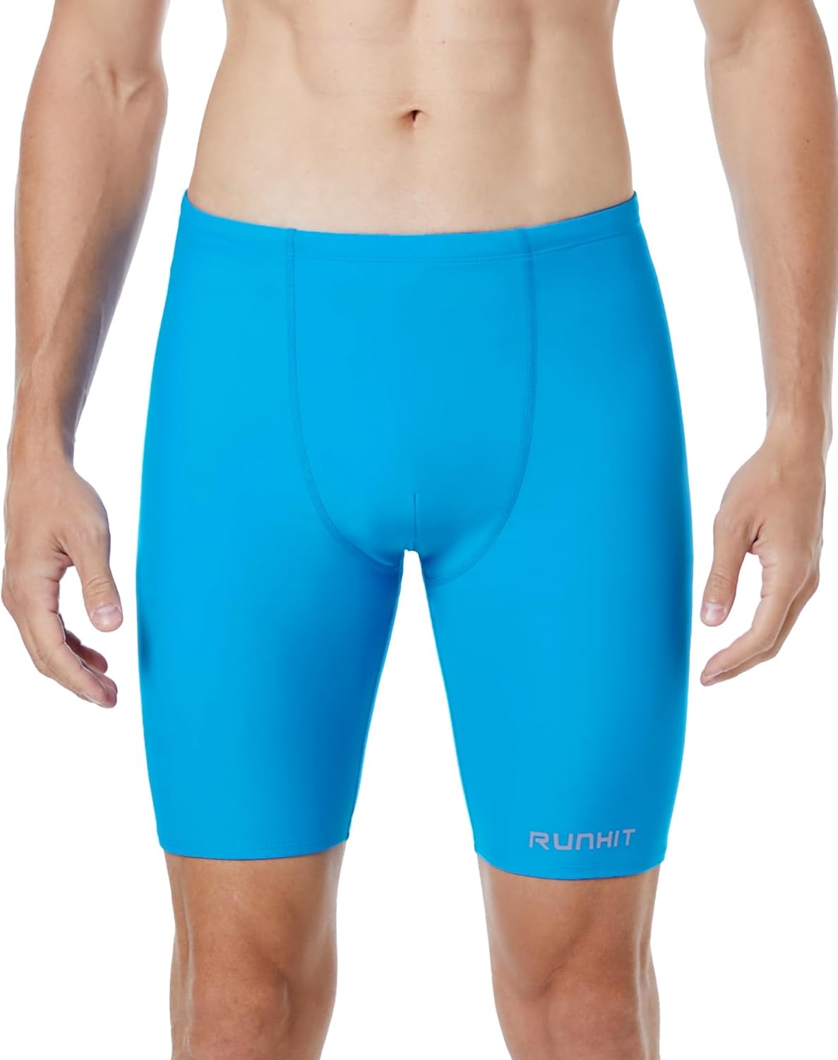 image:imageRunhit Mens Swim Jammers Competitive Swim Racing Team Swimsuit Quick Dry Athletic Swimming Shorts UPF 50Blue