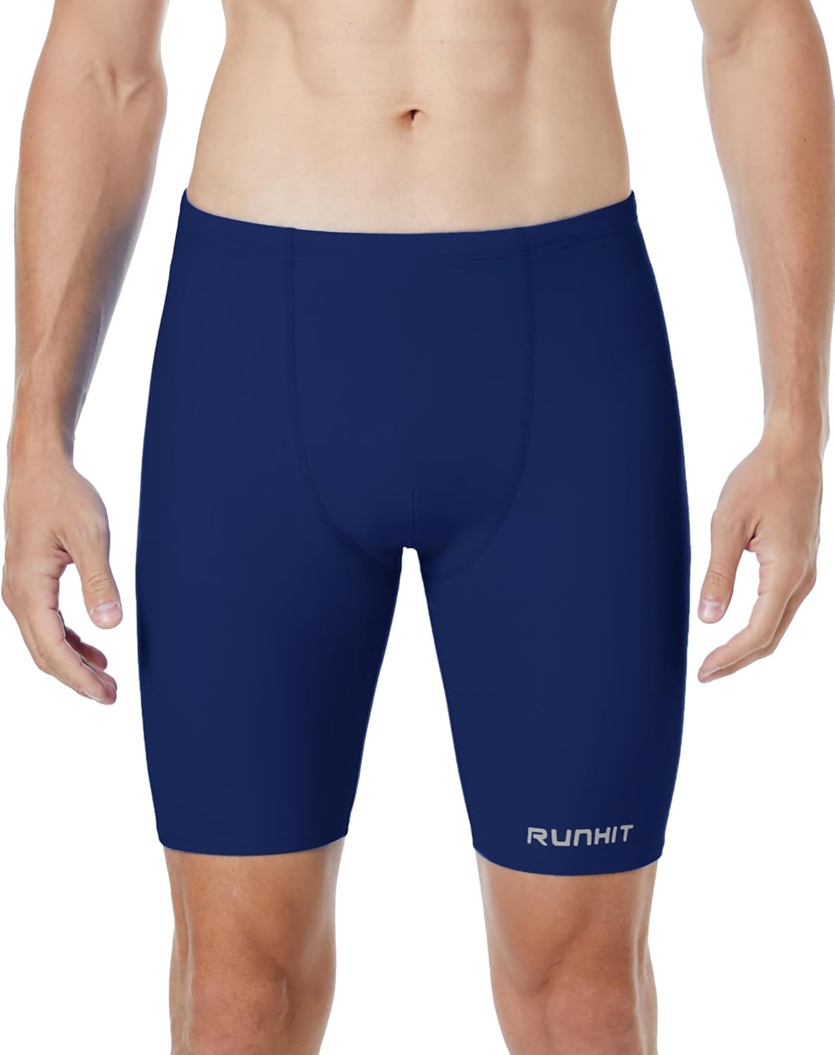 image:imageRunhit Mens Swim Jammers Competitive Swim Racing Team Swimsuit Quick Dry Athletic Swimming Shorts UPF 50Navy Blue
