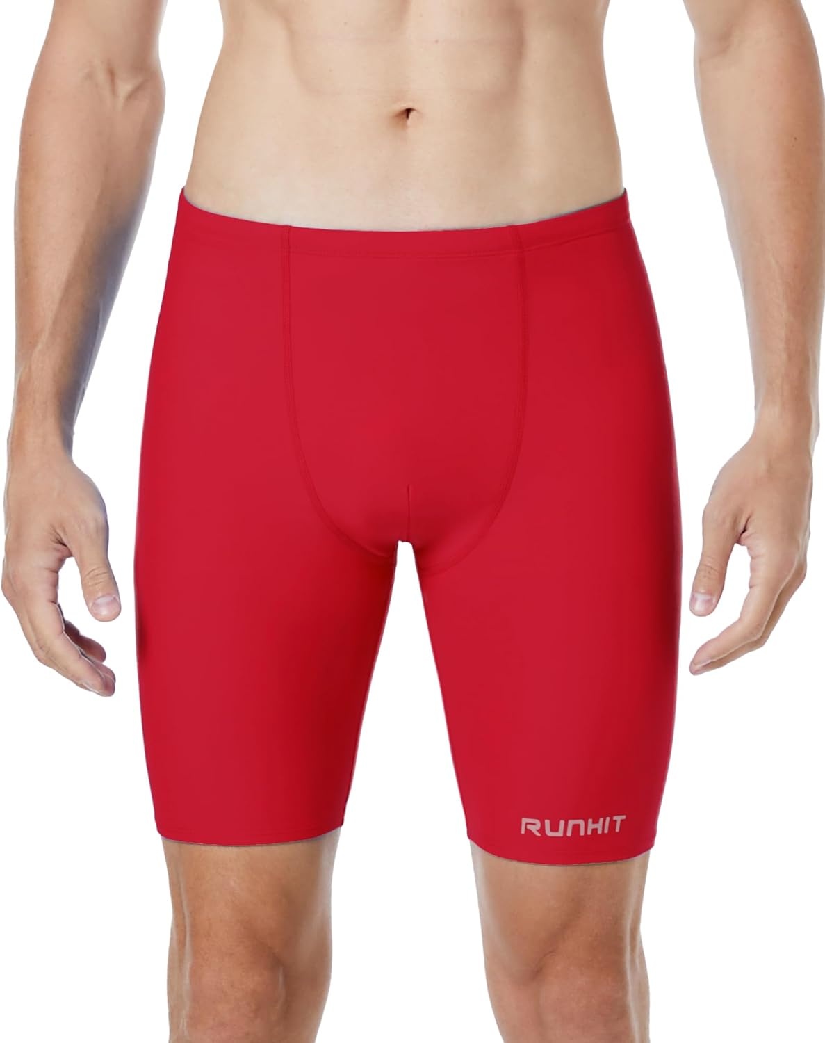 image:imageRunhit Mens Swim Jammers Competitive Swim Racing Team Swimsuit Quick Dry Athletic Swimming Shorts UPF 50Red