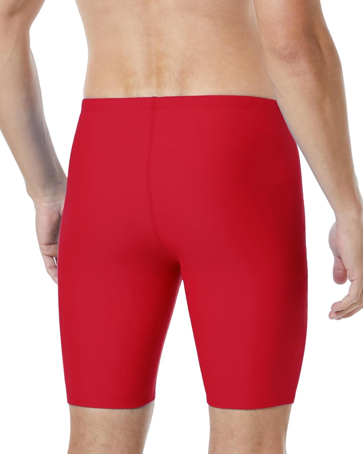 image:imageRunhit Mens Swim Jammers Competitive Swim Racing Team Swimsuit Quick Dry Athletic Swimming Shorts UPF 50Red