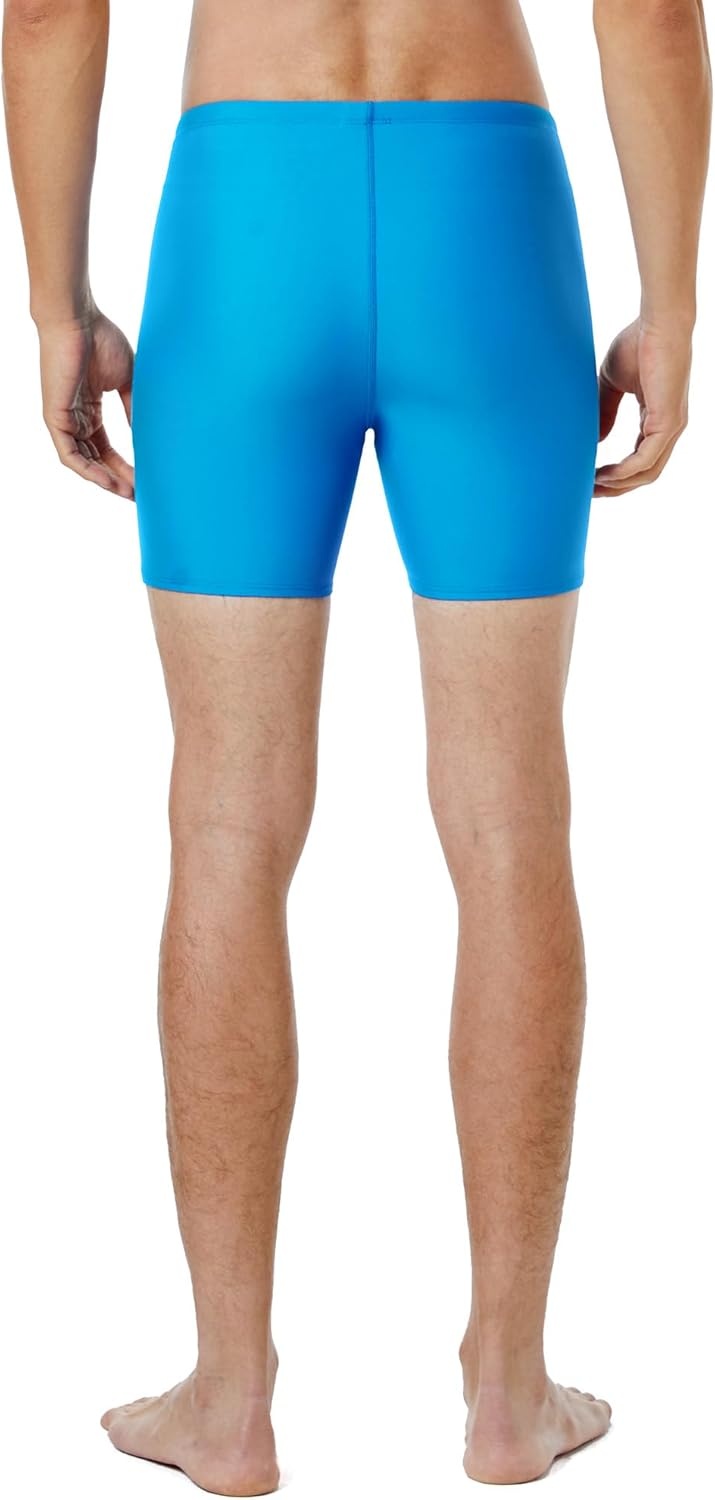 image:imageRunhit Swim Jammers for Men Square Leg Quick Dry Athletic Solid Brief Swimsuit UPF 50 Compression Swimming Shorts Blue S