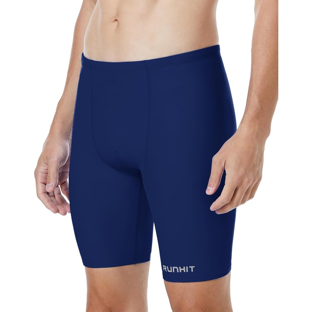 image:imageRunhit Mens Swim Jammers Competitive Swim Racing Team Swimsuit Quick Dry Athletic Swimming Shorts UPF 50Navy Blue