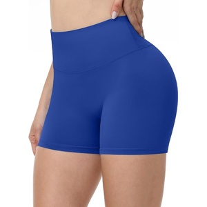 image:imageRunhit No Front Seam Biker Shorts for Women  358 High Waisted Workout Gym Yoga Spandex Shorts Tummy ControlDark Blue