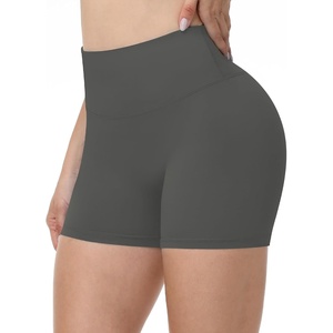 image:imageRunhit No Front Seam Biker Shorts for Women  358 High Waisted Workout Gym Yoga Spandex Shorts Tummy ControlDark Gray