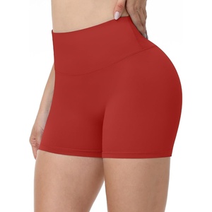 image:imageRunhit No Front Seam Biker Shorts for Women  358 High Waisted Workout Gym Yoga Spandex Shorts Tummy ControlRed