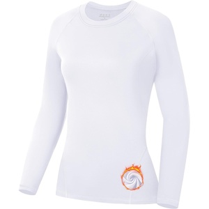 image:imageRunhit Thermal Shirts for Women Long Sleeve Compression Tops Fleece Lined Athletic Workout Soft Base Layer Cold WeatherWhite